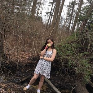 Blue and pink flower dress